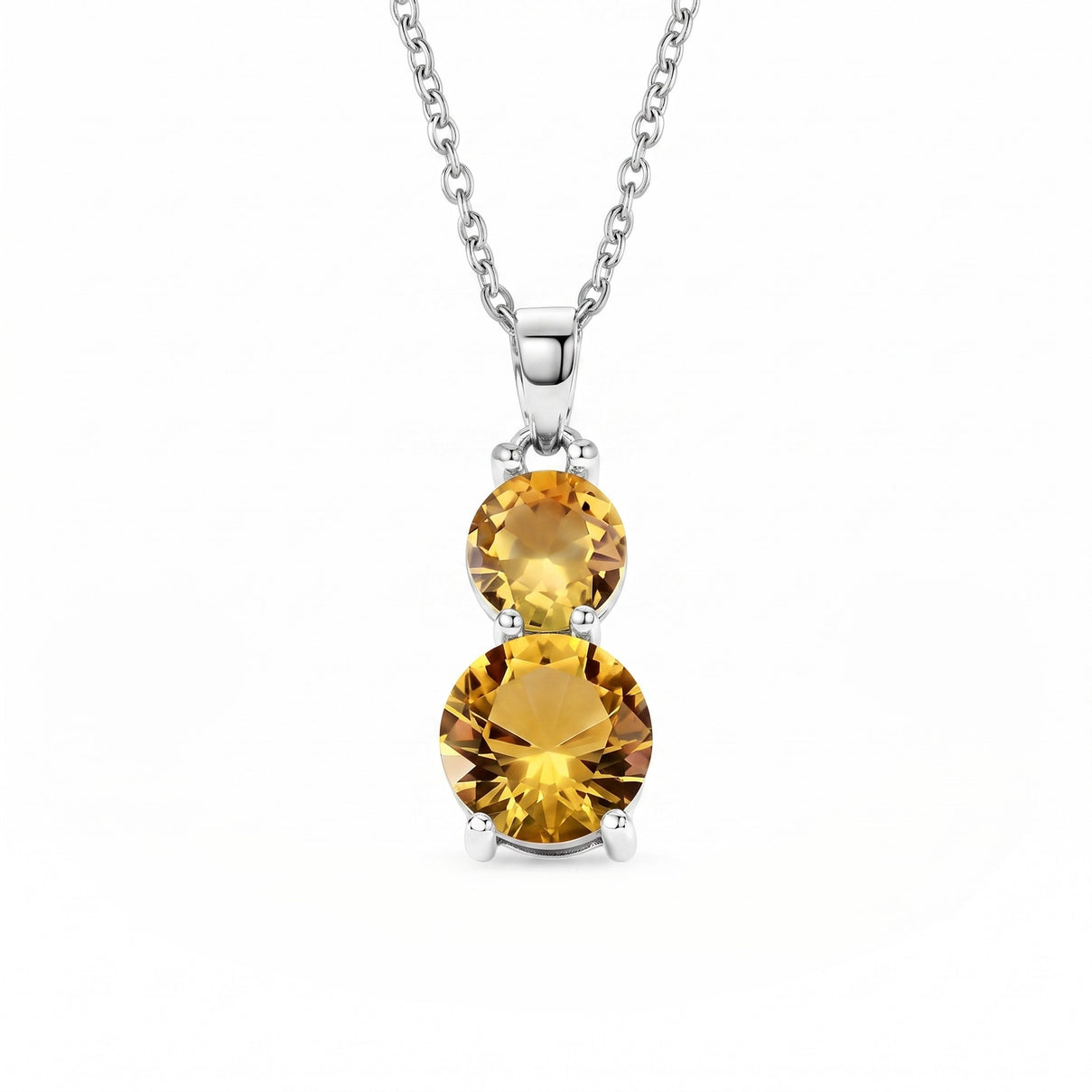 Set of 3 - Yellow CZ Tennis Bracelet (Size - 7.5), Push Back Earring &amp; Pendant with Chain (Size 20+2 Ext) 17.60 Ct. V32515637 6