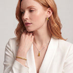 Set of 3 - Yellow CZ Tennis Bracelet (Size - 7.5), Push Back Earring & Pendant with Chain (Size 20+2 Ext) 17.60 Ct._4464077_6