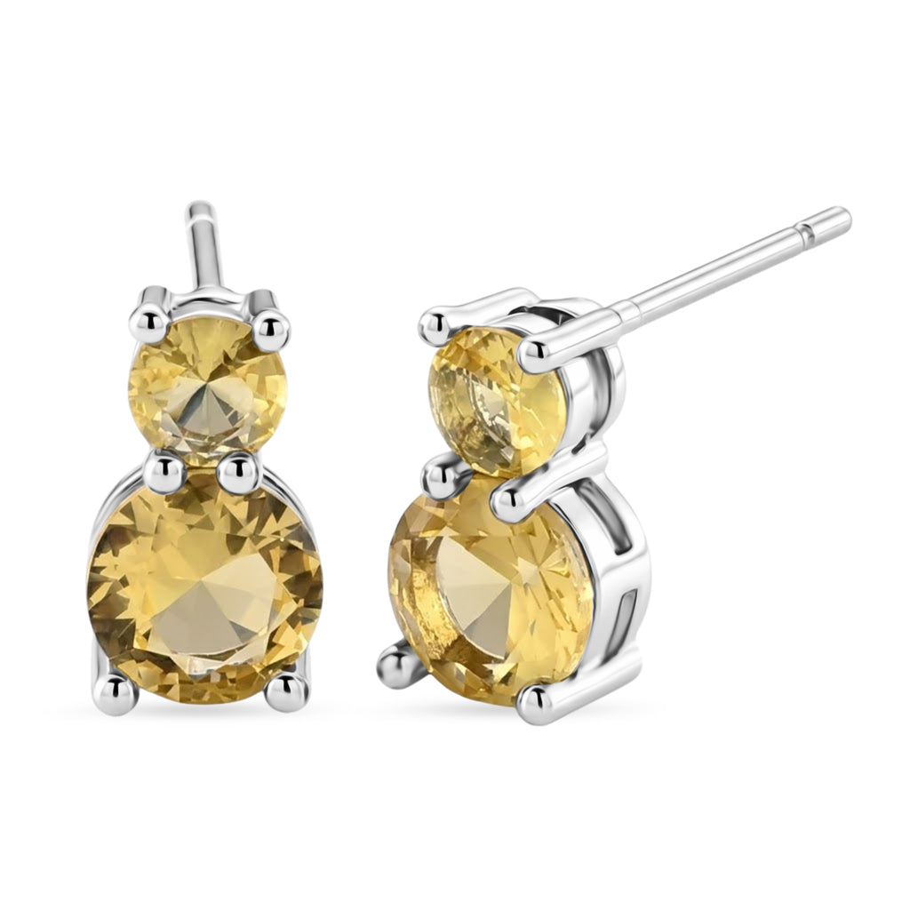 Set of 3 - Yellow CZ Tennis Bracelet (Size - 7.5), Push Back Earring & Pendant with Chain (Size 20+2 Ext) 17.60 Ct._4464077_7
