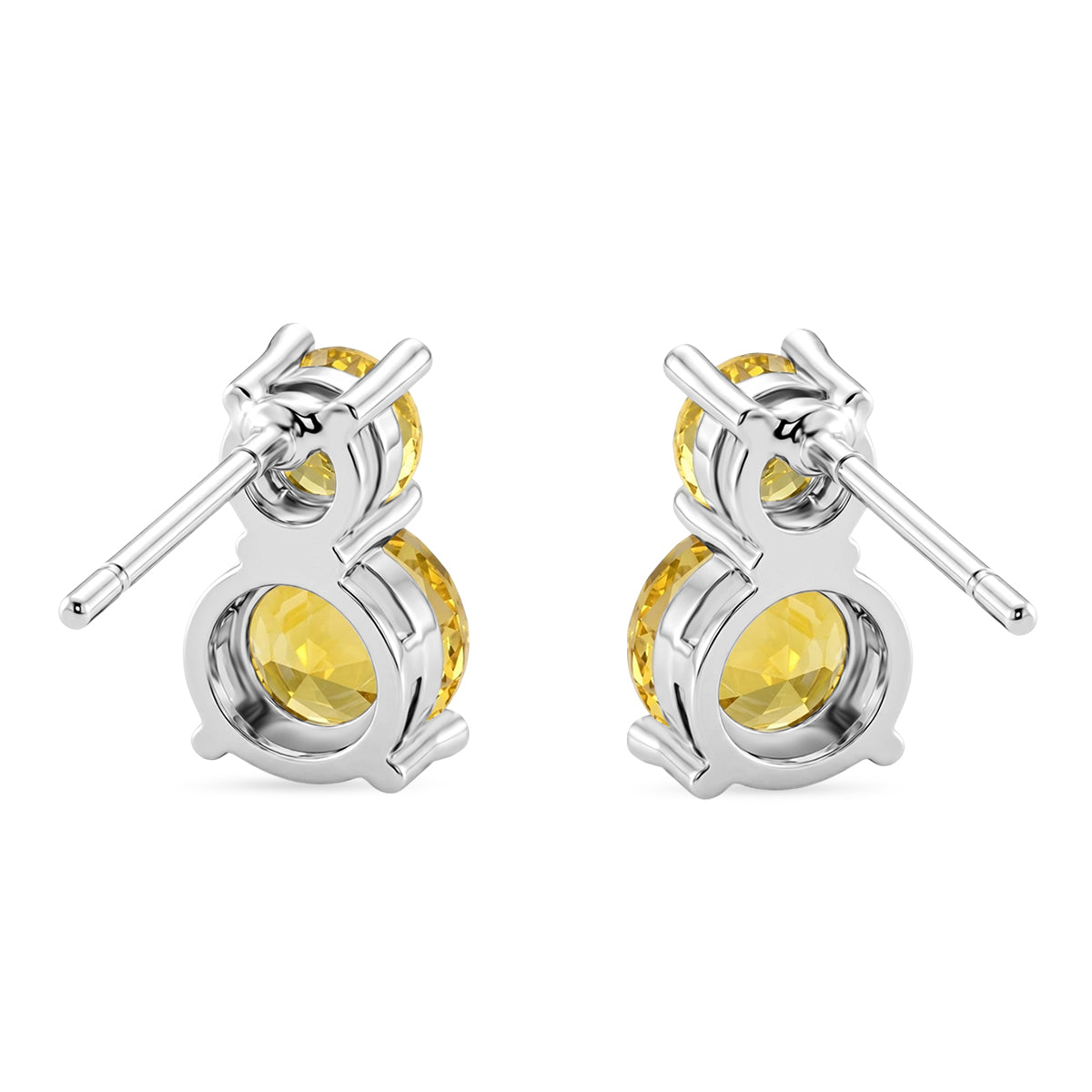 Set of 3 - Yellow CZ Tennis Bracelet (Size - 7.5), Push Back Earring &amp; Pendant with Chain (Size 20+2 Ext) 17.60 Ct. V32515637 9
