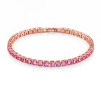 Set of 3 - Pink CZ Bracelet (Size - 7.5), Push Back Earring & Pendant with Chain (Size 20+2 Ext) 17.60 Ct._4464078_3