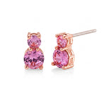 Set of 3 - Pink CZ Bracelet (Size - 7.5), Push Back Earring & Pendant with Chain (Size 20+2 Ext) 17.60 Ct._4464078_4