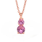 Set of 3 - Pink CZ Bracelet (Size - 7.5), Push Back Earring & Pendant with Chain (Size 20+2 Ext) 17.60 Ct._4464078_5