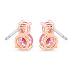 Set of 3 - Pink CZ Bracelet (Size - 7.5), Push Back Earring & Pendant with Chain (Size 20+2 Ext) 17.60 Ct._4464078_7