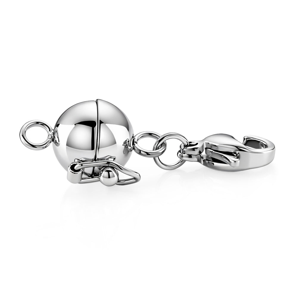 Magnetic Lock in Rhodium Overlay Pure White Stainless Steel_4464147_2
