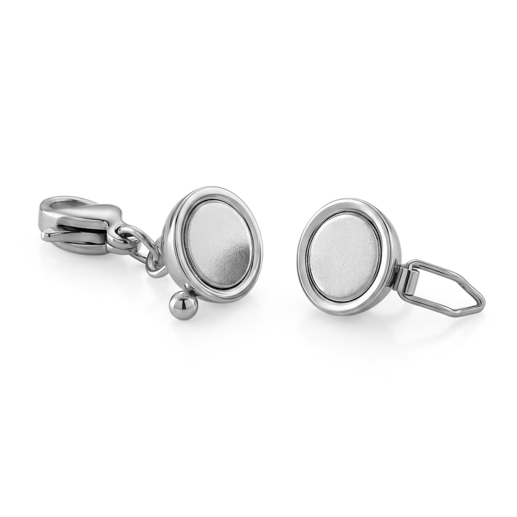Magnetic Lock in Rhodium Overlay Pure White Stainless Steel_4464147_4