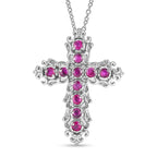 Ruby Cross Pendant with Chain (Size 20) 2.00 Ct._4464519