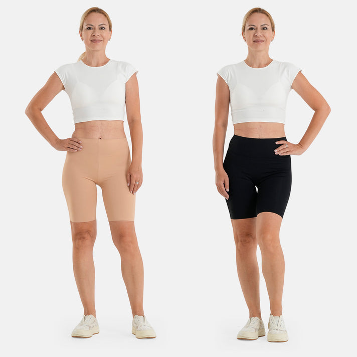 Super Find - La Marey Womens Set of 2 High Waist Seemless Shaper Shorts (Size S-M, UK 8-14) - Black &amp; Skin 4465761 1