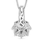 GRA Certified (D-VVS1) Moissanite Solitaire Pendant with Chain (Size 18) in Rhodium Overlay Sterling Silver 2.92 Ct._4466351_4