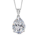 Moissanite Solitaire Pendant with Chain (Size 18) in Rhodium Overlay Sterling Silver 10.00 Ct._4467633