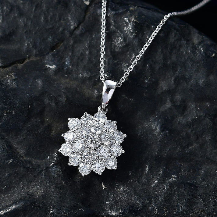 10K White Gold,  White Diamond Pendant with Chain (Size 20) 1.03ct  Gold Wt. 3.05 Gms  1.030  Ct. 4467795 2