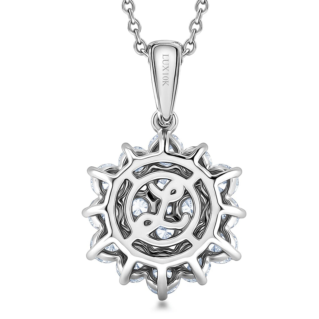 10K White Gold,  White Diamond Pendant with Chain (Size 20) 1.03ct  Gold Wt. 3.05 Gms  1.030  Ct._4467795_4