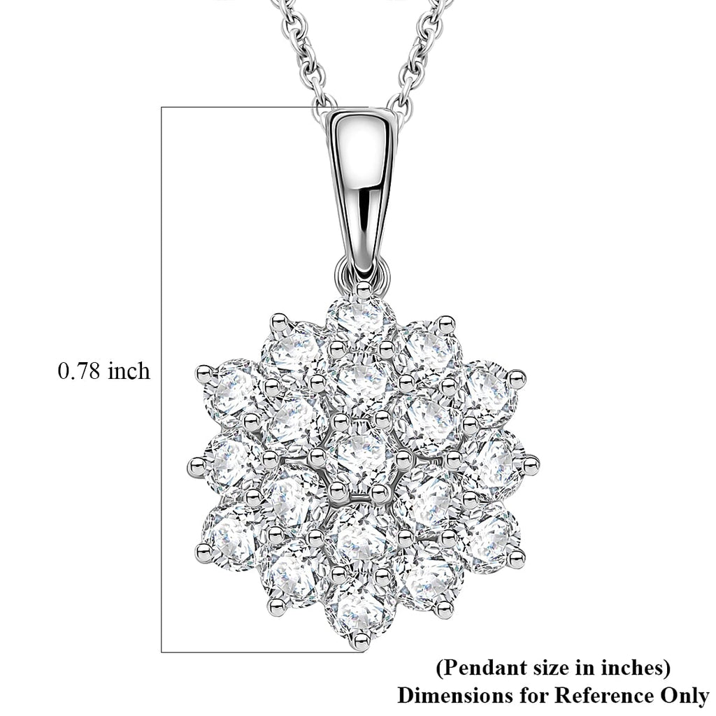 10K White Gold,  White Diamond Pendant with Chain (Size 20) 1.03ct  Gold Wt. 3.05 Gms  1.030  Ct._4467795_5