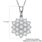 10K White Gold,  White Diamond Pendant with Chain (Size 20) 1.03ct  Gold Wt. 3.05 Gms  1.030  Ct._4467795_5