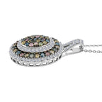 Luxuriant - Lab Grown Multi Diamond (SI/G-H) Cluster Pendant with Chain (Size 20) in Rhodium Overlay Sterling Silver 2.00 Ct._4468061_3