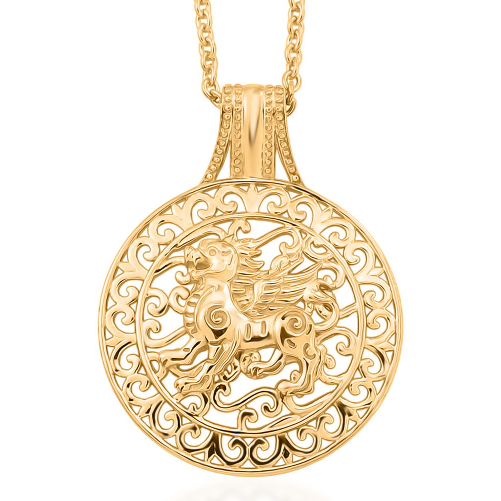 Pendant in Yellow Gold Plated Sterling Silver with Chain (Size 20)_4468092