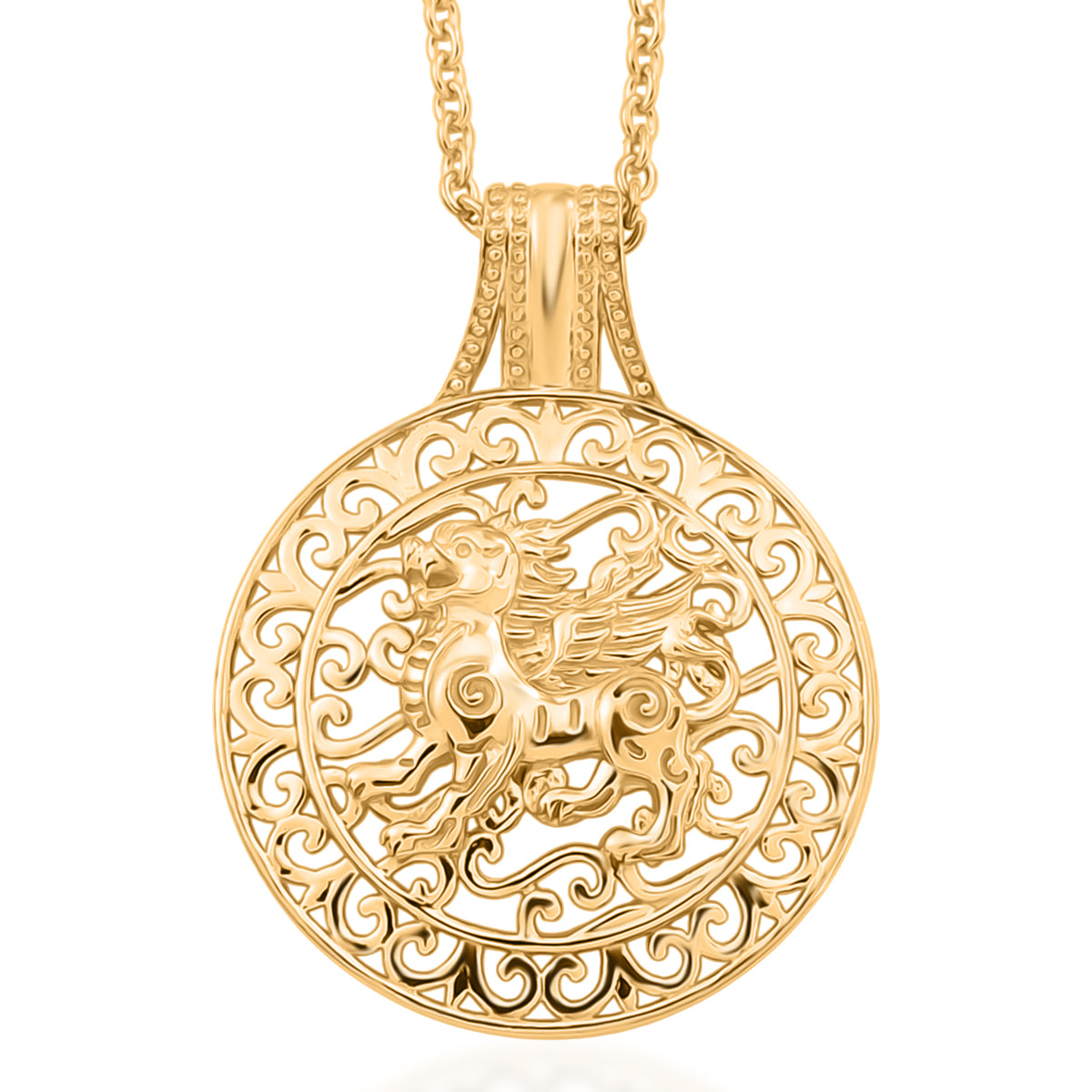 Pendant in Yellow Gold Plated Sterling Silver with Chain (Size 20) V32521588 0