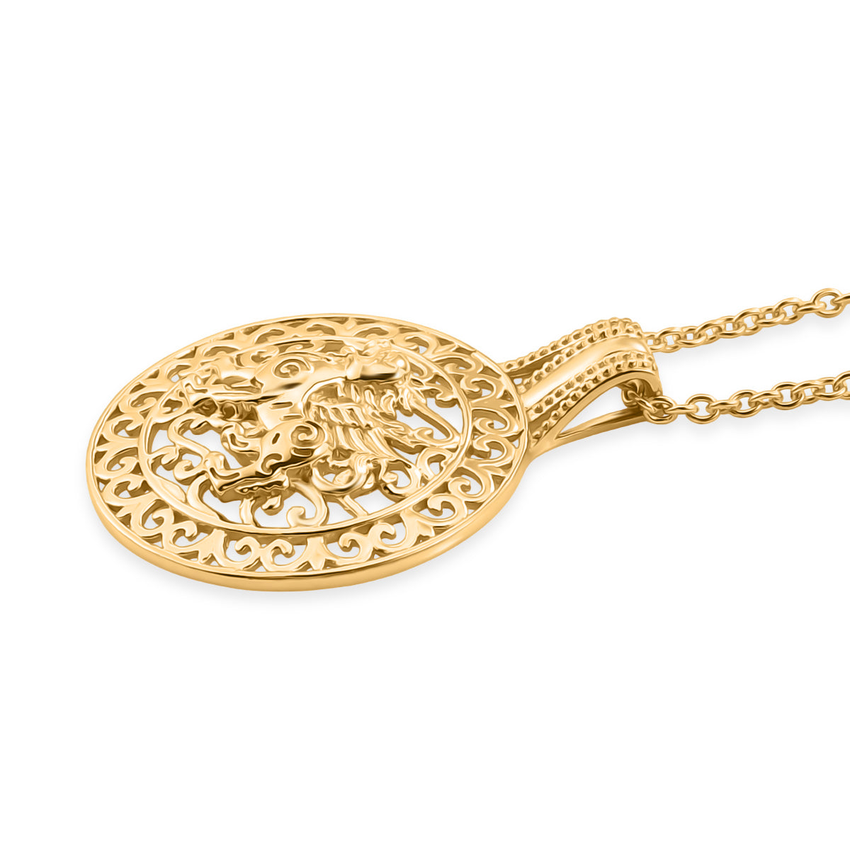 Pendant in Yellow Gold Plated Sterling Silver with Chain (Size 20) V32521588 4