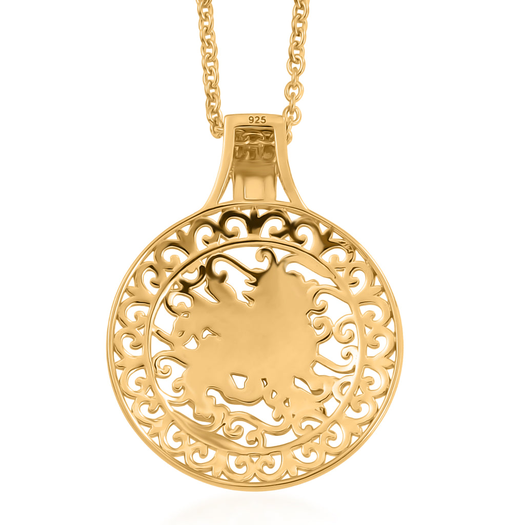 Pendant in Yellow Gold Plated Sterling Silver with Chain (Size 20)_4468092_4