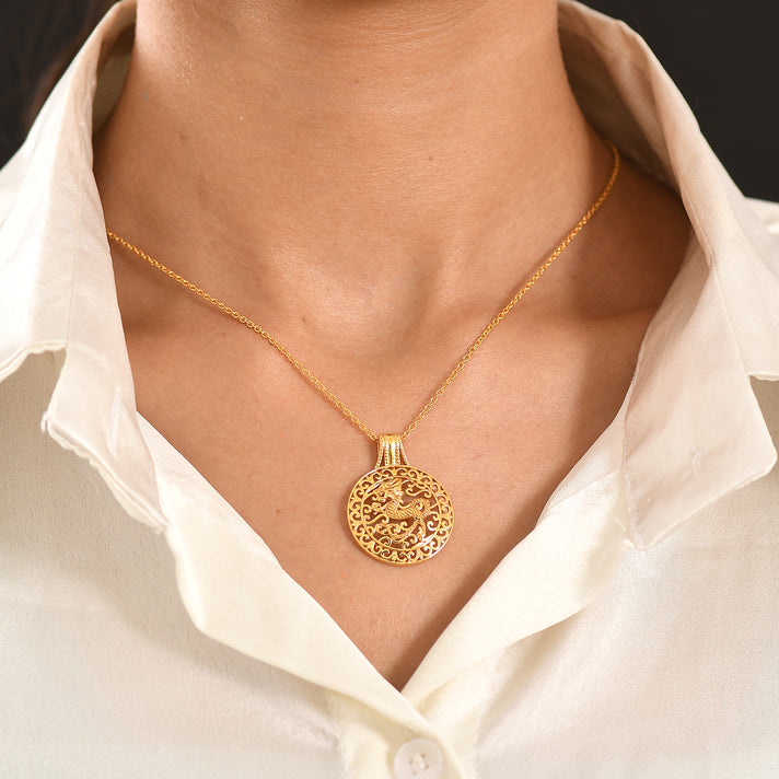 Pendant in Yellow Gold Plated Sterling Silver with Chain (Size 20) 4468093 2