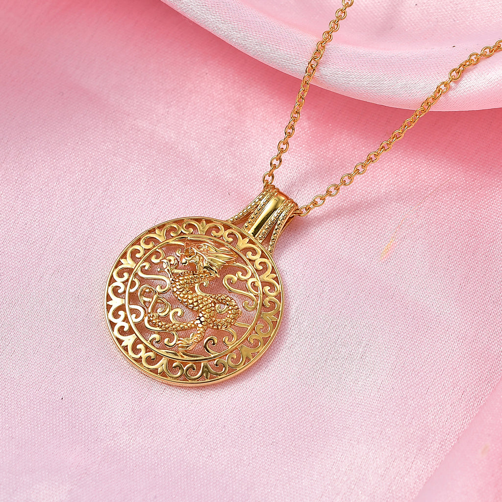 Pendant in Yellow Gold Plated Sterling Silver with Chain (Size 20)_4468093_2