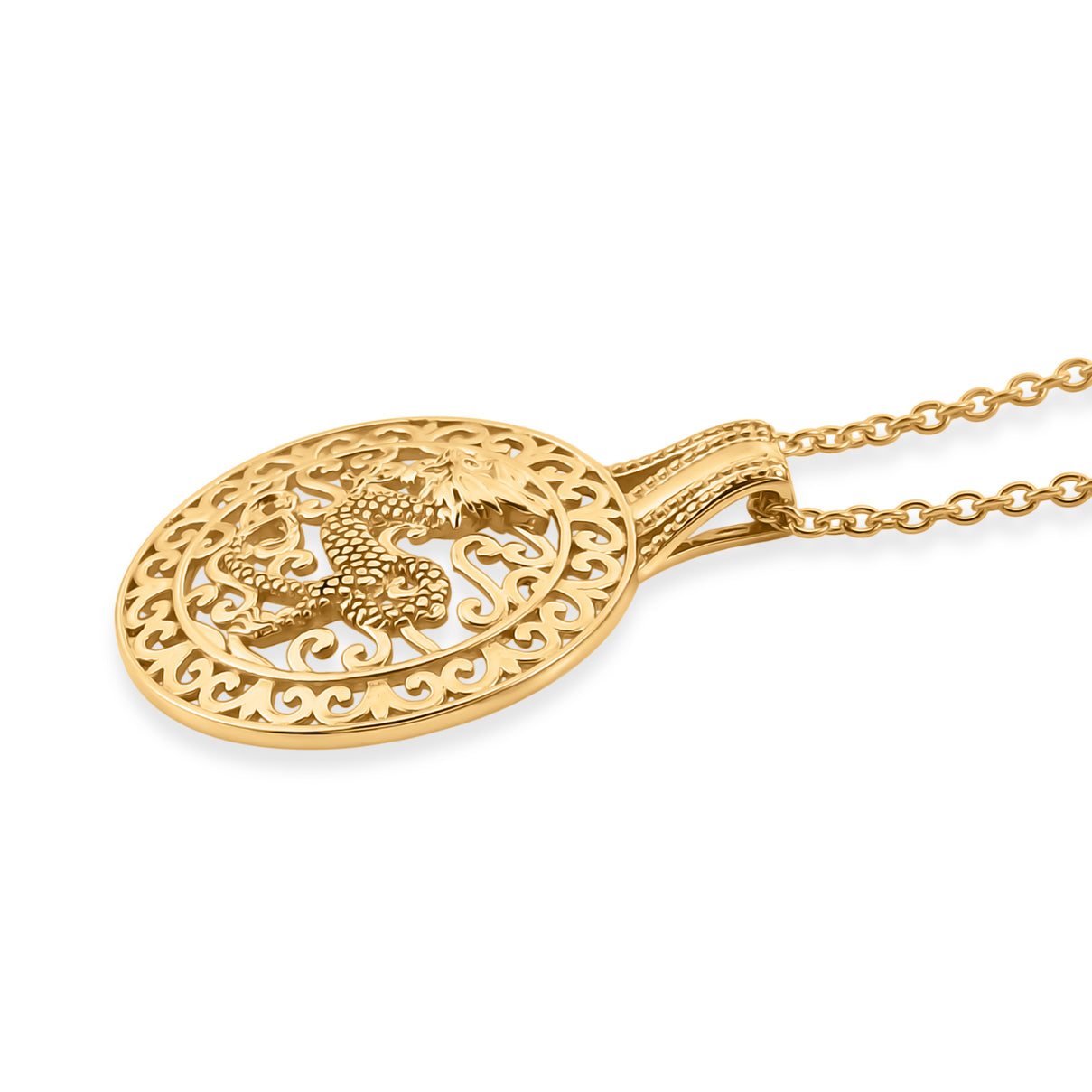 Pendant in Yellow Gold Plated Sterling Silver with Chain (Size 20) V32521804 4