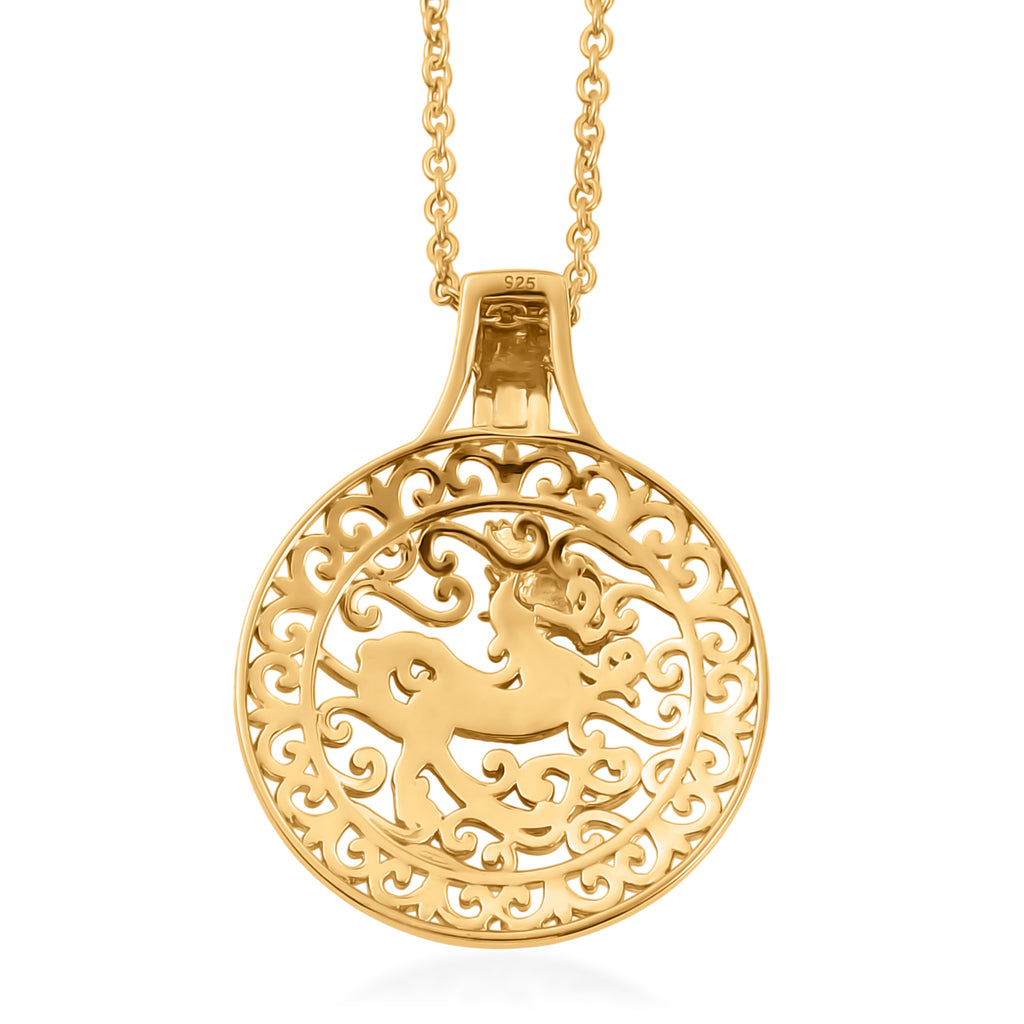 Pendant in Yellow Gold Plated Sterling Silver with Chain (Size 20)_4468093_4