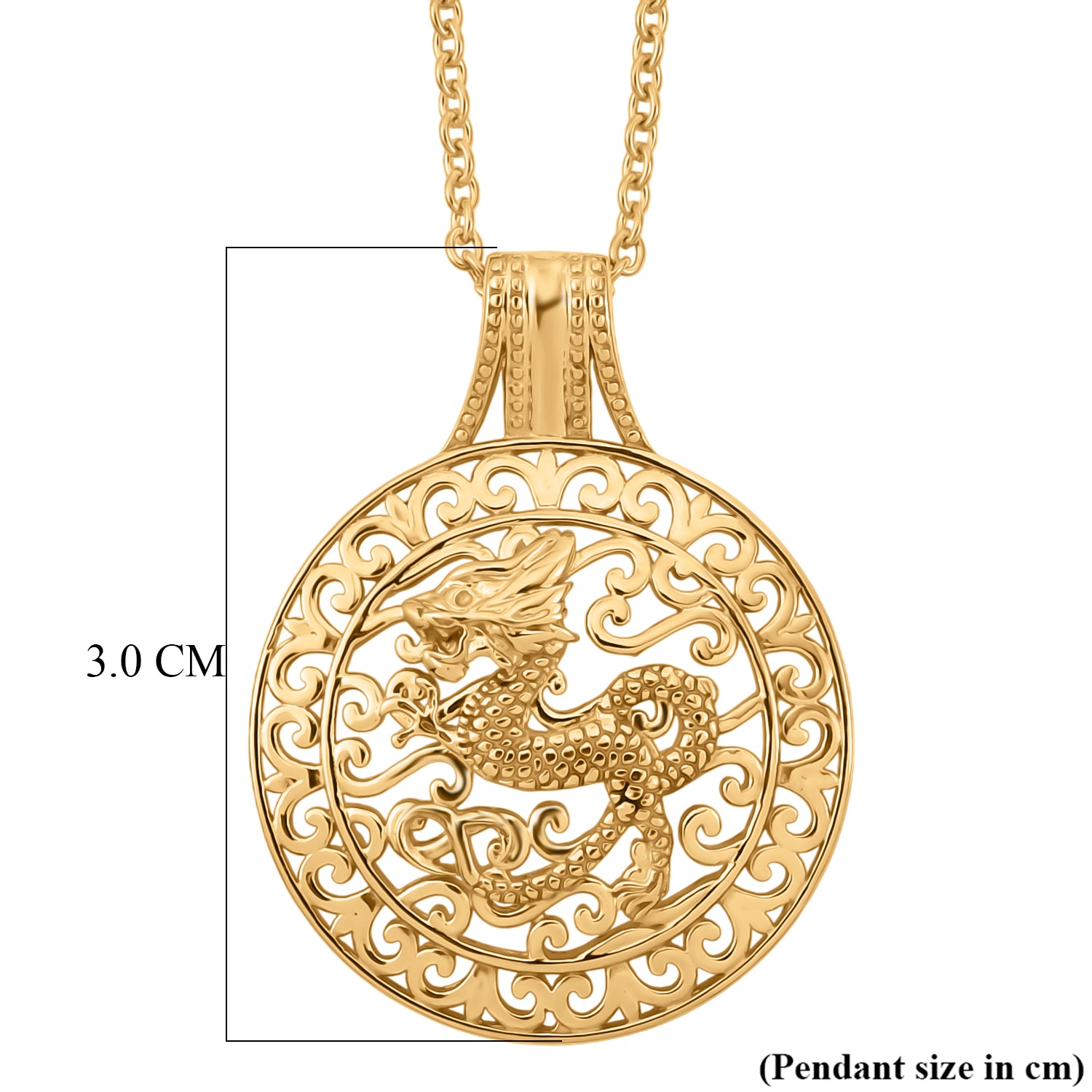 Pendant in Yellow Gold Plated Sterling Silver with Chain (Size 20) V32521804 7
