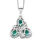 D'Joy - Peacock Triplet Quartz & White Zircon Pendant with Chain (Size 20) in Platinum Overlay Sterling Silver 2.45 Ct._4468345_4