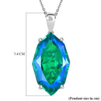 D'Joy - Peacock Triplet Quartz Pendant with Chain (Size 20) in Rhodium Overlay Sterling Silver 21.67 Ct._4468350_5