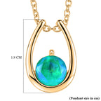 D'Joy - Peacock Triplet Quartz Solitaire Pendant in Yellow Gold Plated Sterling Silver with Chain (Size 20) 1.50 Ct._4468466_5