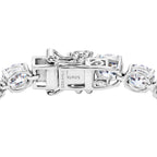 TJC EXLCLUSIVE - Set of 2 - D'Joy Moissanite Solitaire Stud Push Post Earring & Bracelet (Size - 7) in Rhodium Overlay Sterling Silver 22.80 Ct, Silver Wt. 10.47 Gms_4468754_6