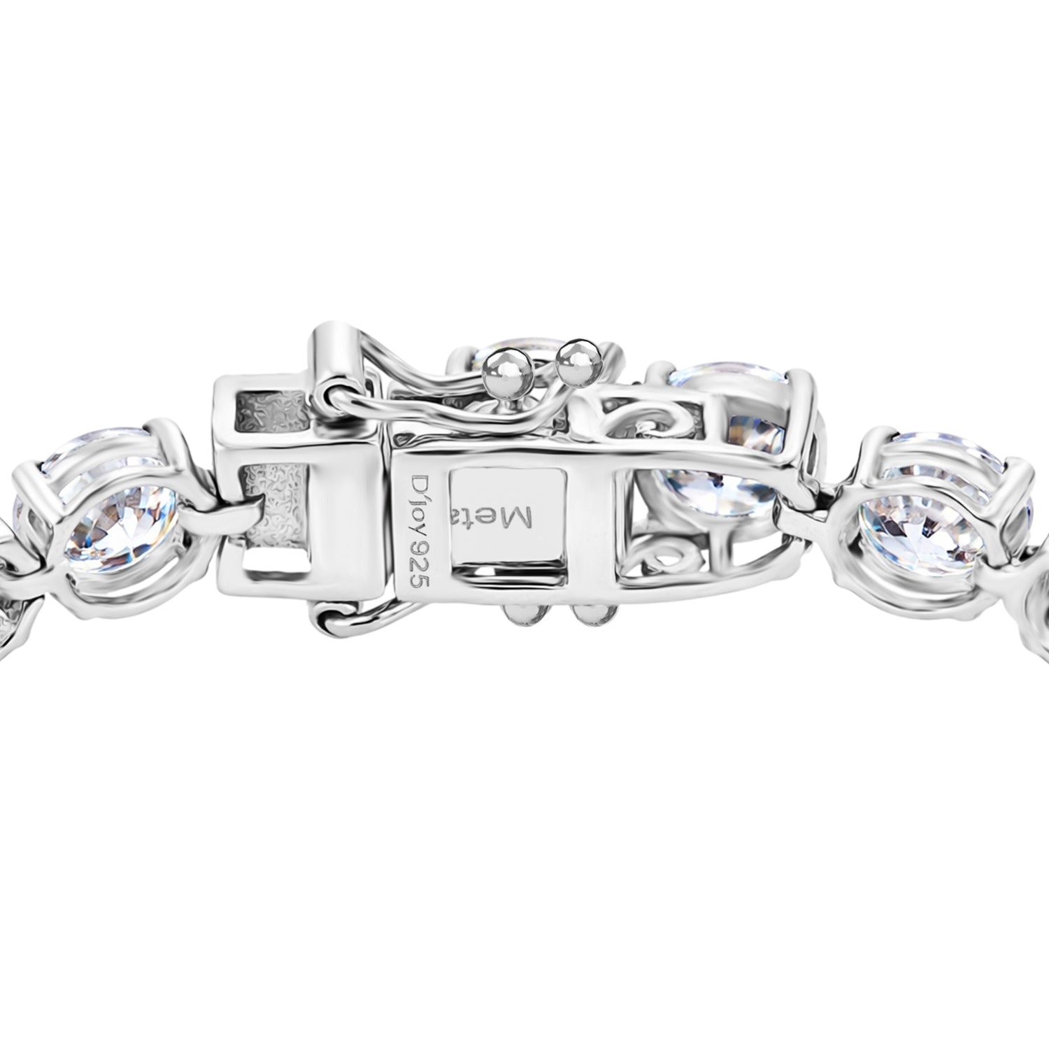 TJC EXLCLUSIVE - Set of 2 - D'Joy Moissanite Solitaire Stud Push Post Earring &amp; Bracelet (Size - 7) in Rhodium Overlay Sterling Silver 22.80 Ct, Silver Wt. 10.47 Gms 4468754 7