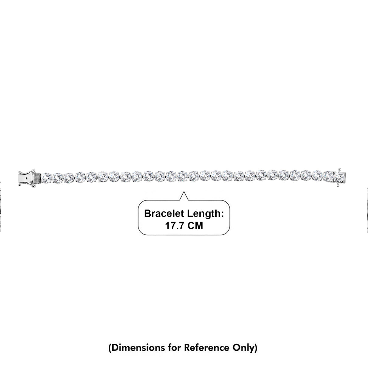 TJC EXLCLUSIVE - Set of 2 - D'Joy Moissanite Solitaire Stud Push Post Earring &amp; Bracelet (Size - 7) in Rhodium Overlay Sterling Silver 22.80 Ct, Silver Wt. 10.47 Gms 4468754 8