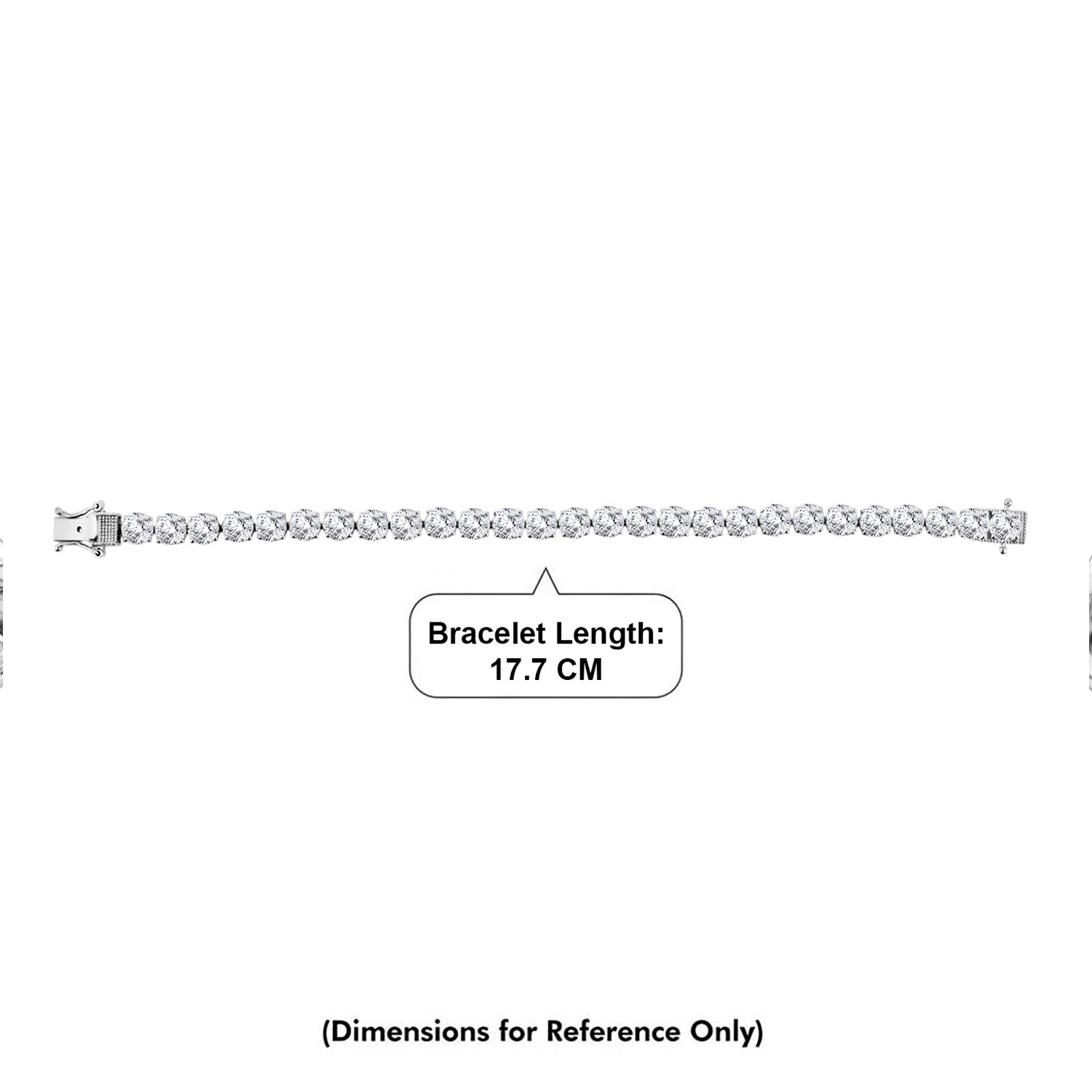 TJC EXLCLUSIVE - Set of 2 - D'Joy Moissanite Solitaire Stud Push Post Earring &amp; Bracelet (Size - 7) in Rhodium Overlay Sterling Silver 22.80 Ct, Silver Wt. 10.47 Gms 4468754 8