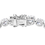 TJC EXLCLUSIVE - Set of 2 - D'Joy Moissanite Solitaire Stud Push Post Earring & Bracelet (Size - 8) within Rhodium Overlay Sterling Silver 25.93 Ct, Silver Wt. 11.36 Gms_4468756_3
