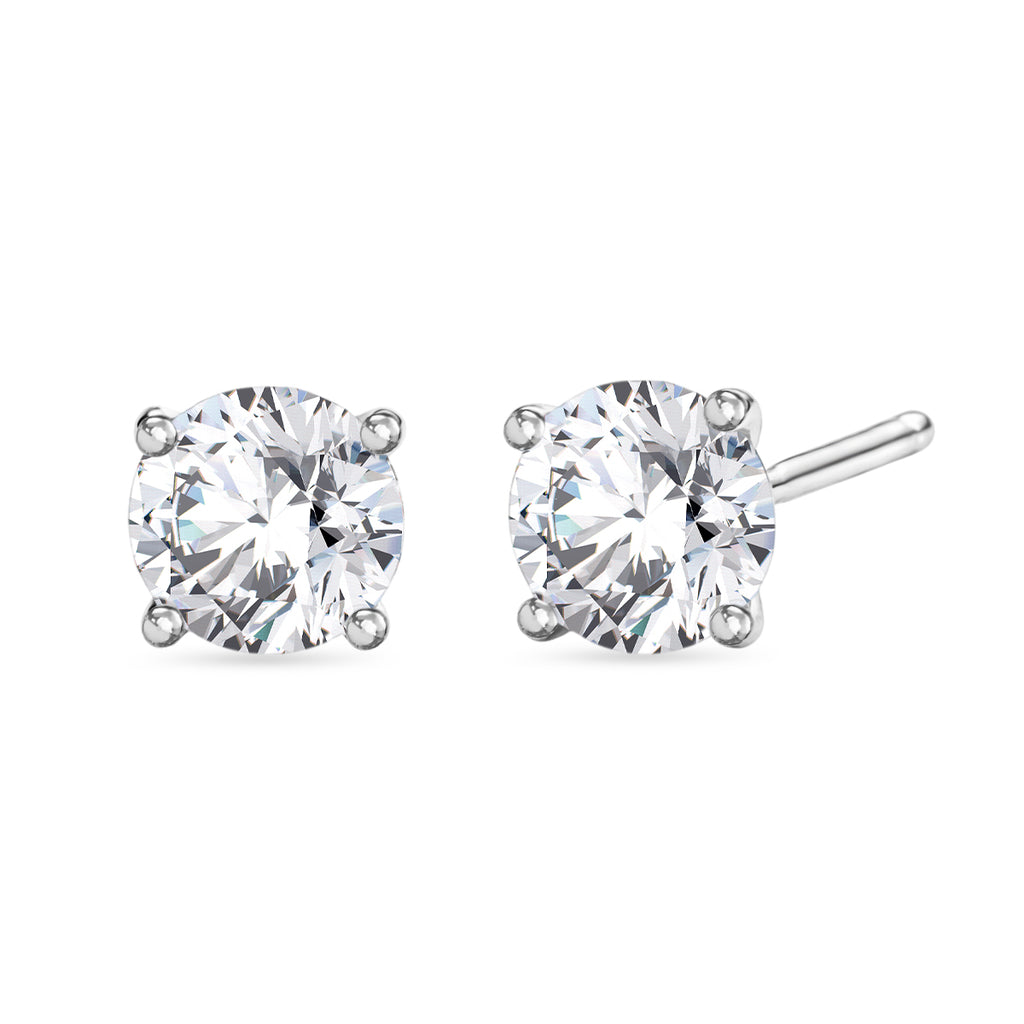 TJC EXLCLUSIVE - Set of 2 - D'Joy Moissanite Solitaire Stud Push Post Earring & Bracelet (Size - 8) within Rhodium Overlay Sterling Silver 25.93 Ct, Silver Wt. 11.36 Gms_4468756_4