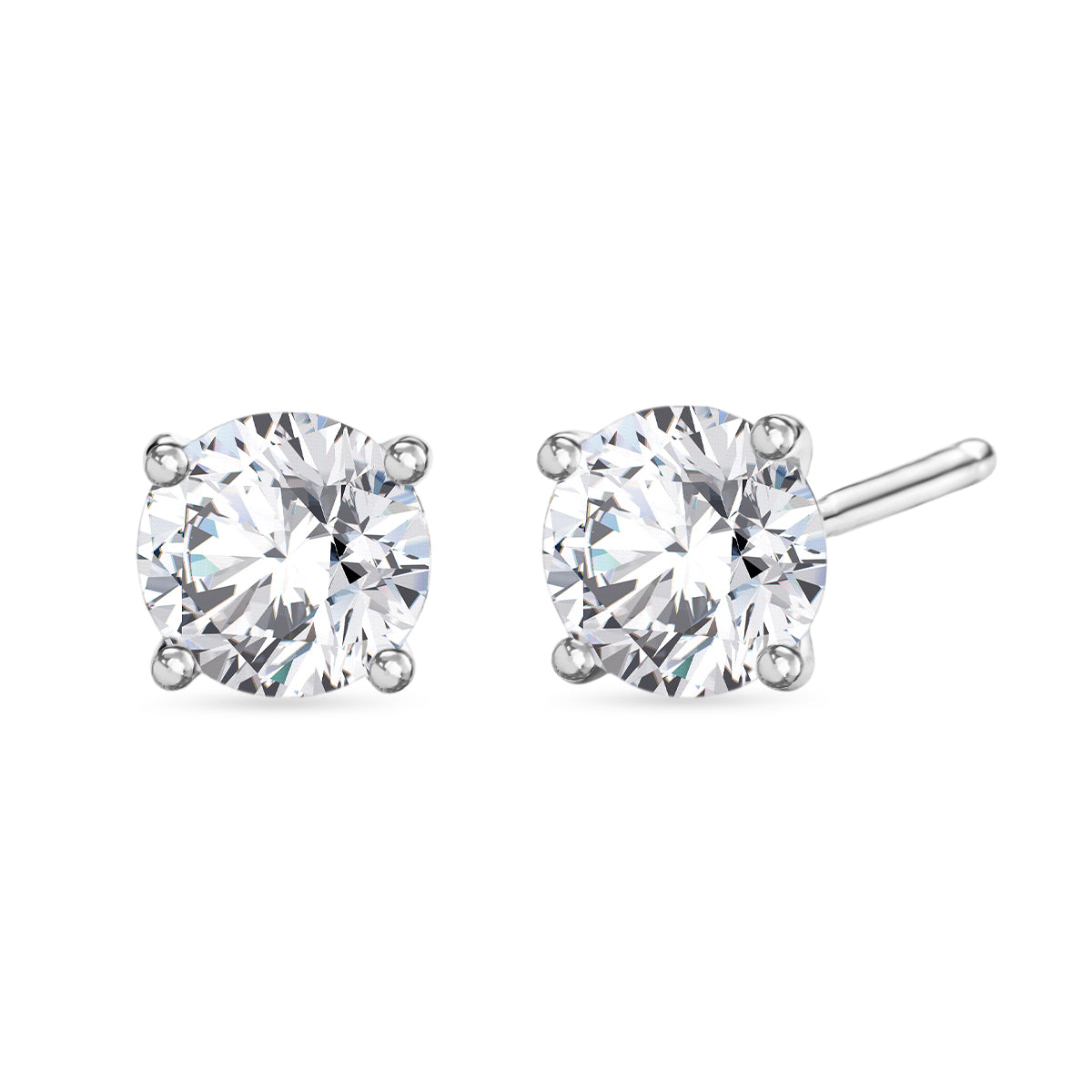 TJC EXLCLUSIVE - Set of 2 - D'Joy Moissanite Solitaire Stud Push Post Earring &amp; Bracelet (Size - 8) within Rhodium Overlay Sterling Silver 25.93 Ct, Silver Wt. 11.36 Gms V32530849 5