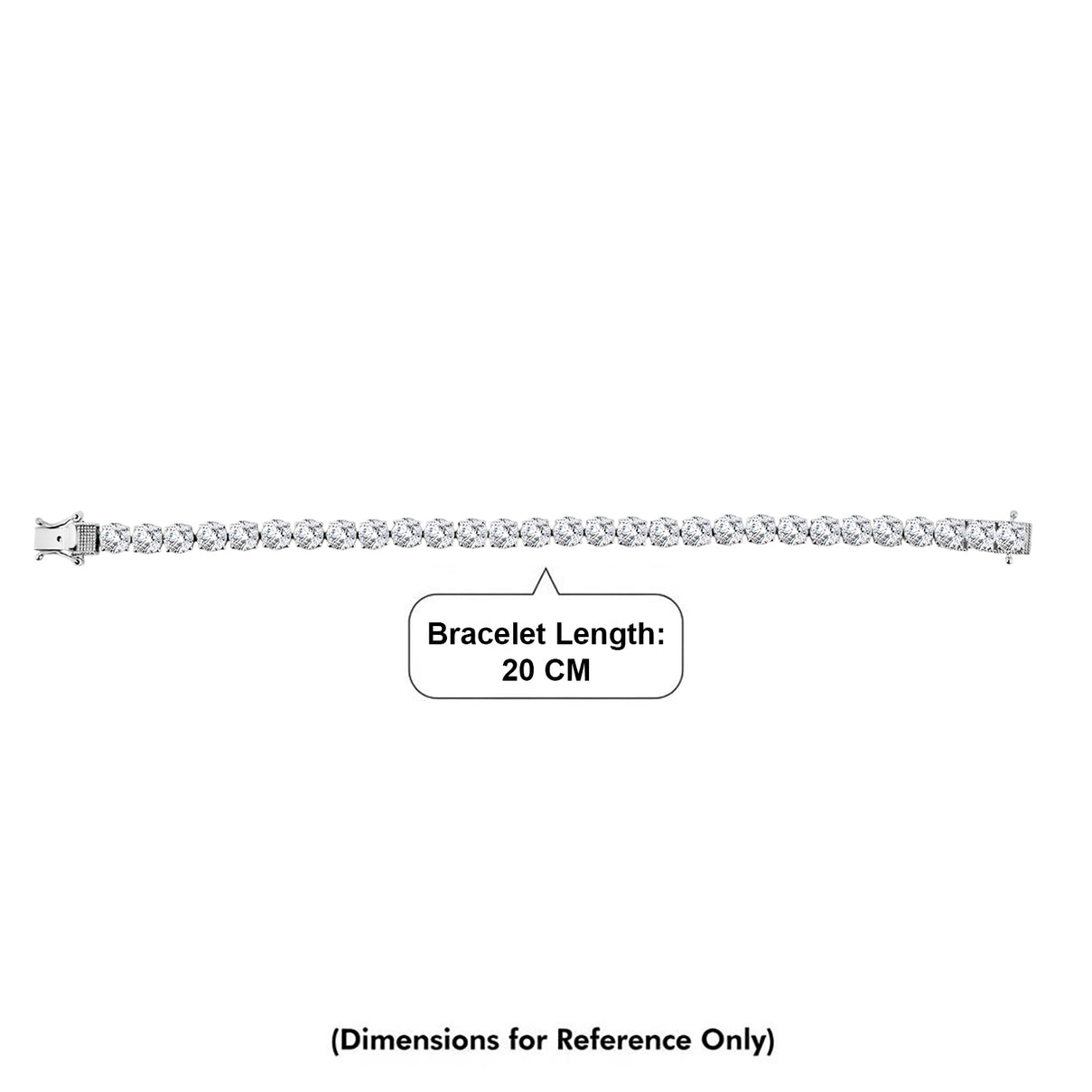 TJC EXLCLUSIVE - Set of 2 - D'Joy Moissanite Solitaire Stud Push Post Earring &amp; Bracelet (Size - 8) within Rhodium Overlay Sterling Silver 25.93 Ct, Silver Wt. 11.36 Gms V32530849 7