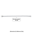 TJC EXLCLUSIVE - Set of 2 - D'Joy Moissanite Solitaire Stud Push Post Earring & Bracelet (Size - 8) within Rhodium Overlay Sterling Silver 25.93 Ct, Silver Wt. 11.36 Gms_4468756_6