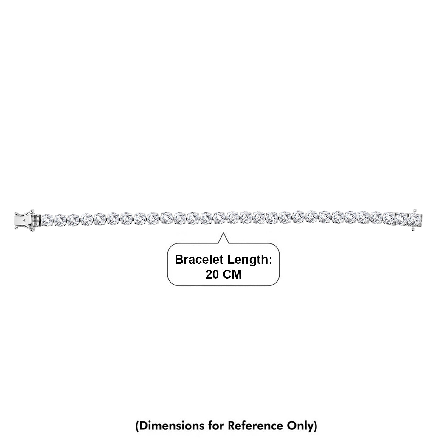 TJC EXLCLUSIVE - Set of 2 - D'Joy Moissanite Solitaire Stud Push Post Earring &amp; Bracelet (Size - 8) within Rhodium Overlay Sterling Silver 25.93 Ct, Silver Wt. 11.36 Gms V32530849 7