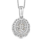 D'Joy - Moissanite Halo Pendant with Chain (Size 20) in Rhodium Overlay Sterling Silver 2.71 Ct._4469504_4