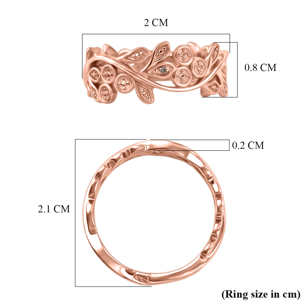 Set of 3 - EverTrue Multi Diamond Ring in Infinity, Heart &amp; Leaf Vine Design V32518900 7