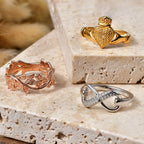 Set of 3 - EverTrue Multi Diamond Ring in Infinity, Heart & Leaf Vine Design_4470396_2