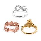 Set of 3 - EverTrue Multi Diamond Ring in Infinity, Heart & Leaf Vine Design_4470396_4