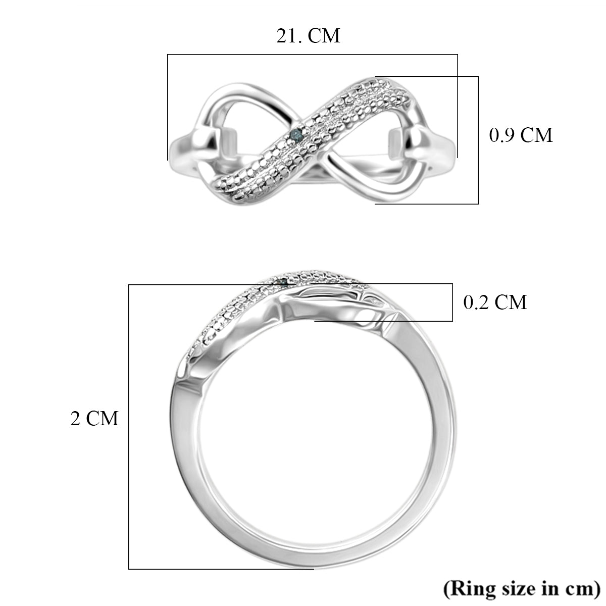Set of 3 - EverTrue Multi Diamond Ring in Infinity, Heart &amp; Leaf Vine Design V32520714 6