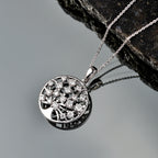 D'Joy - Moissanite Tree of Life Pendant with Chain (Size 20) in Platinum Overlay Sterling Silver_4471598_2