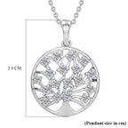 D'Joy - Moissanite Tree of Life Pendant with Chain (Size 20) in Platinum Overlay Sterling Silver_4471598_6