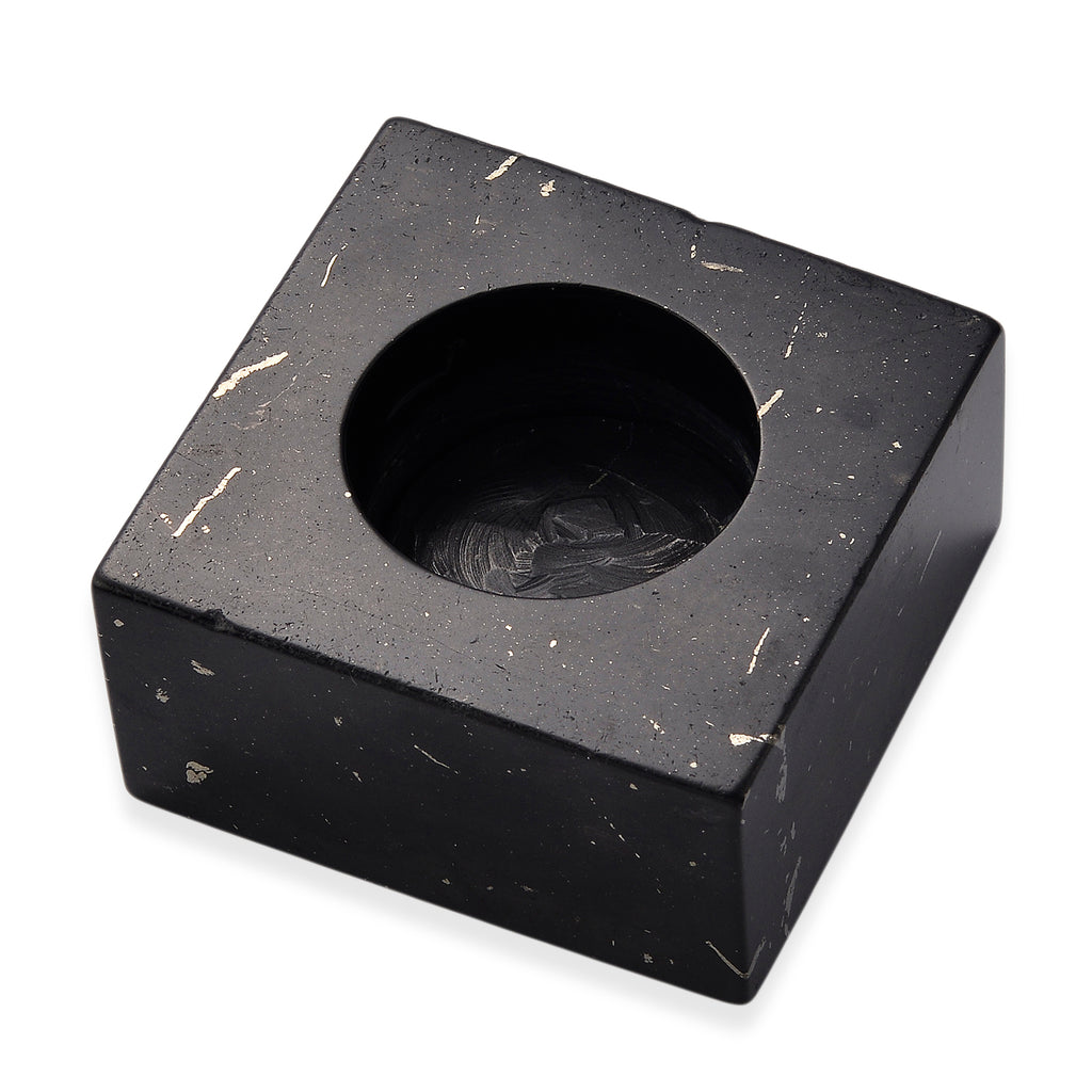 Set of 2 - Natural Shungite Candle Holder & Stretchable Bracelet (Size - 7) 1175.00 Ct._4471759_2