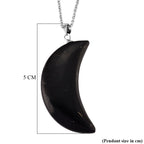 Natural Shungite Half Moon Pendant with Chain (Size 20) 35.00 Ct._4471767_5